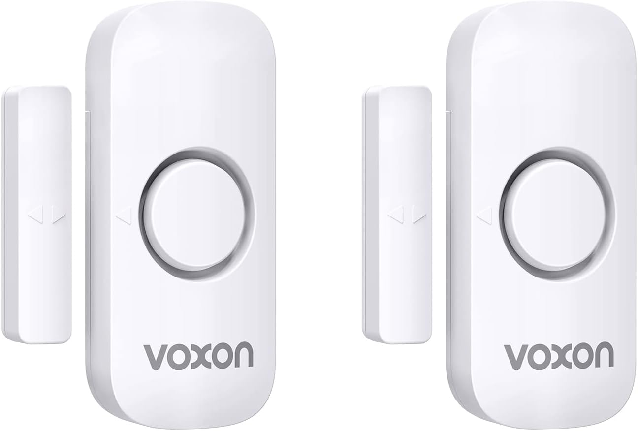 Door Alarms for Kids Safety, VOXON Window Alarm Door Alarm for Home Security Personal Security Window Alarms Sensor Burglar Door Alarm for Pool, Cars, Sheds, Caravans DIY Kit Pack of 2