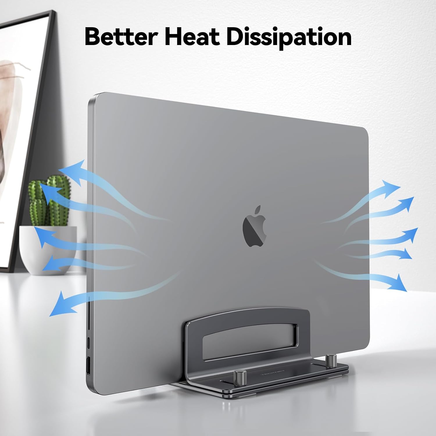 TECKNET Vertical Laptop Stand, Adjustable Aluminum Laptop Stand (Fits Up to 17.3")