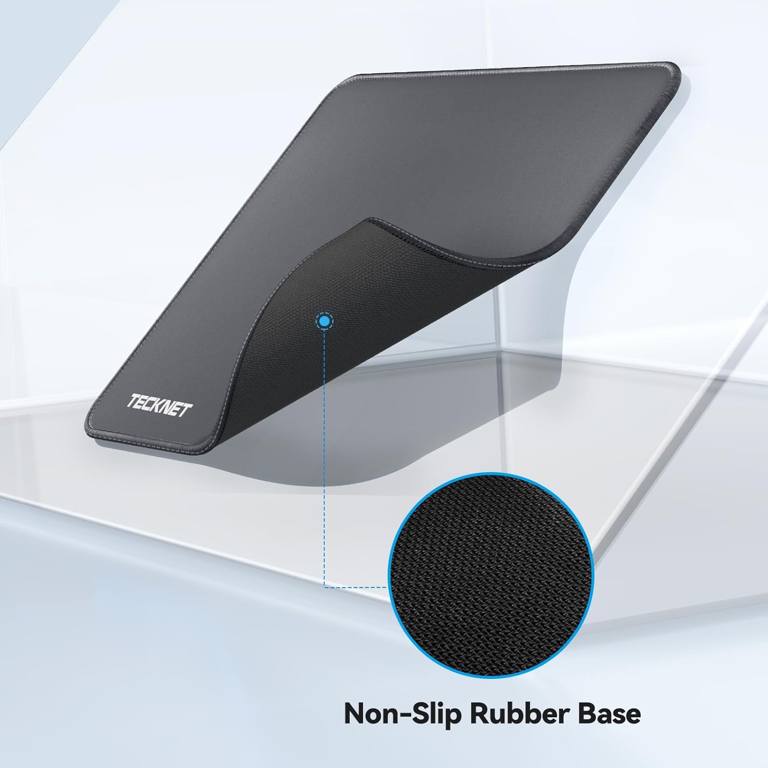 TECKNET Mouse Mat 270 x 210 x 3 mm Gaming Mouse Pad, Non-Slip Rubber Base, Waterproof Surface, Stitched Edges Mouse pad, Compatible with Laser and Optical Mice