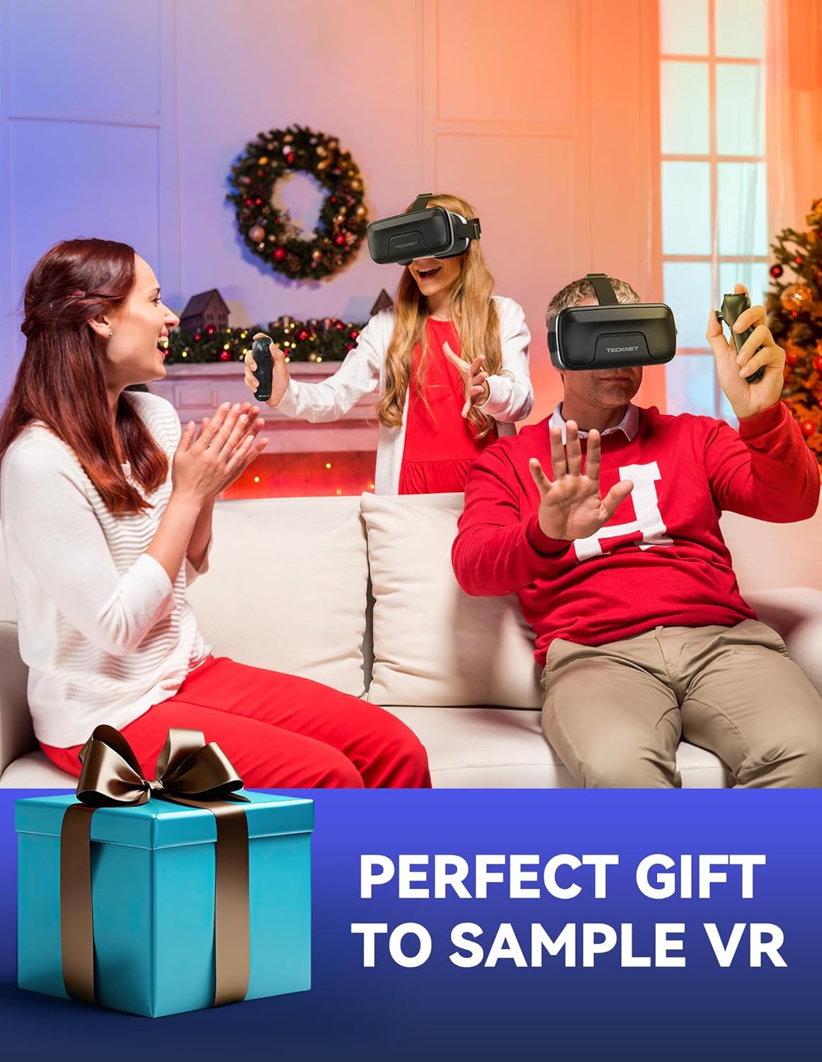 TECKNET VR Headset for Phone, Virtual Reality Headsets