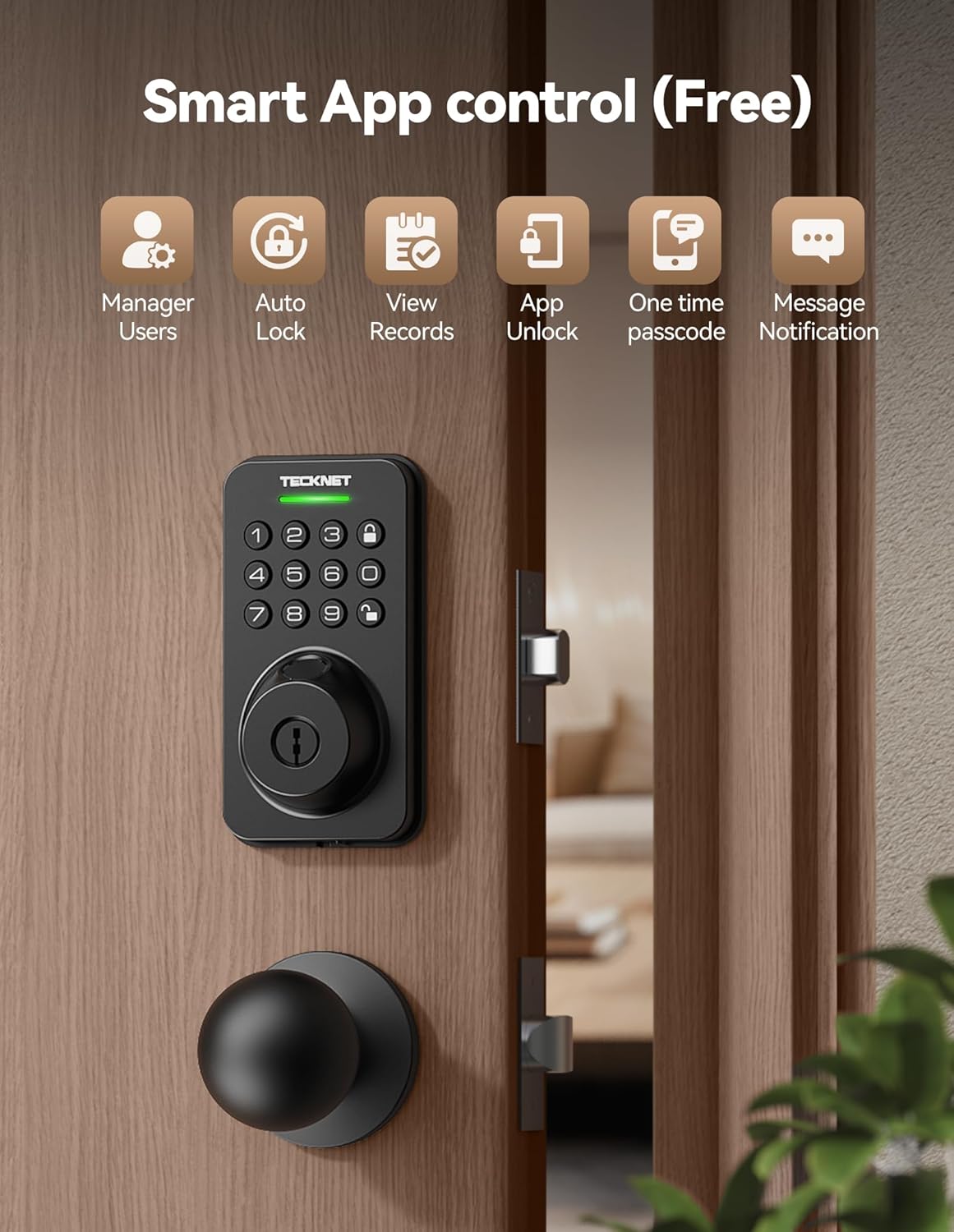 Fingerprint Keypad Door Lock with Handle