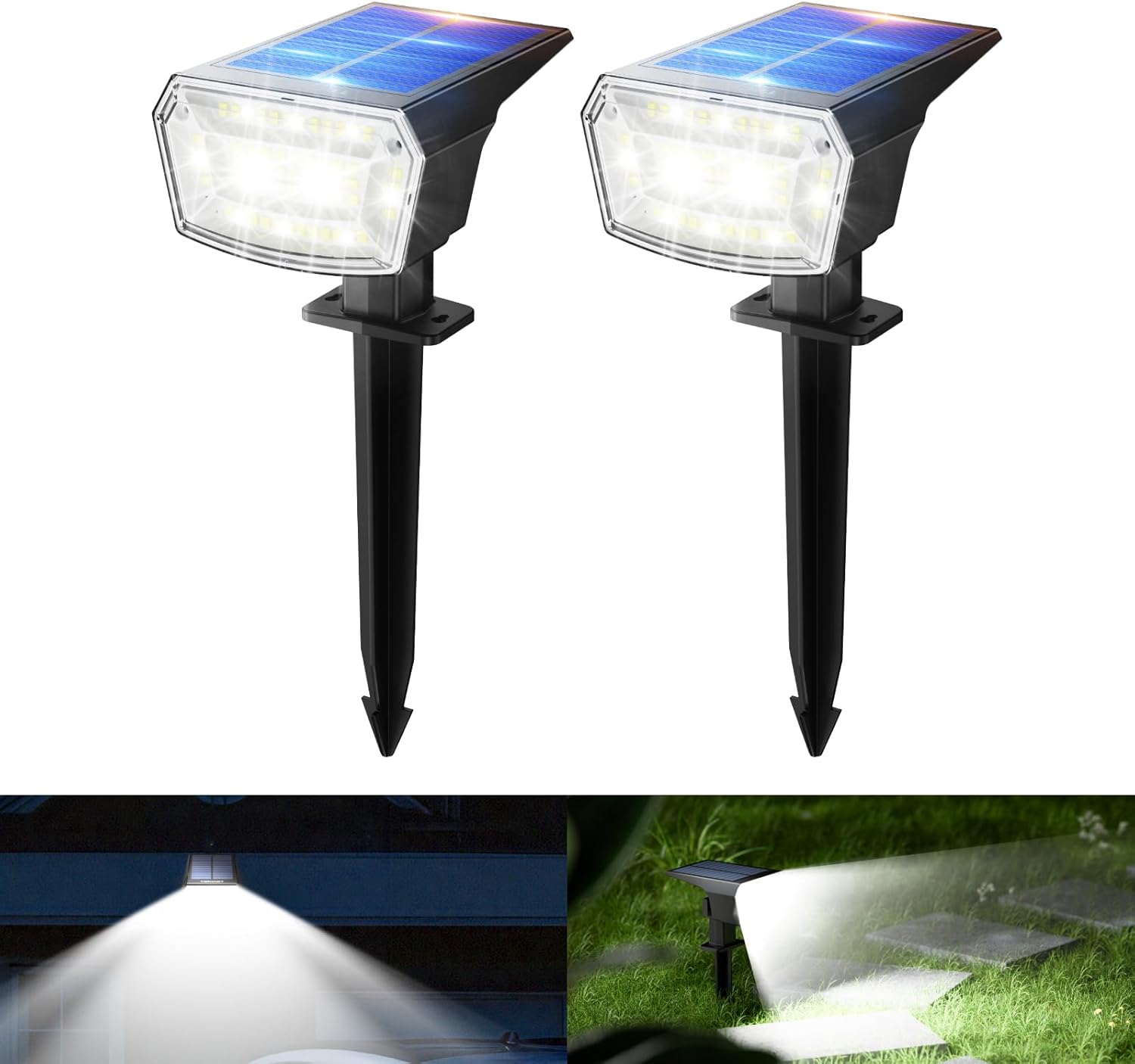 TECKNET Solar Spot Lights Outdoor 59 LEDs