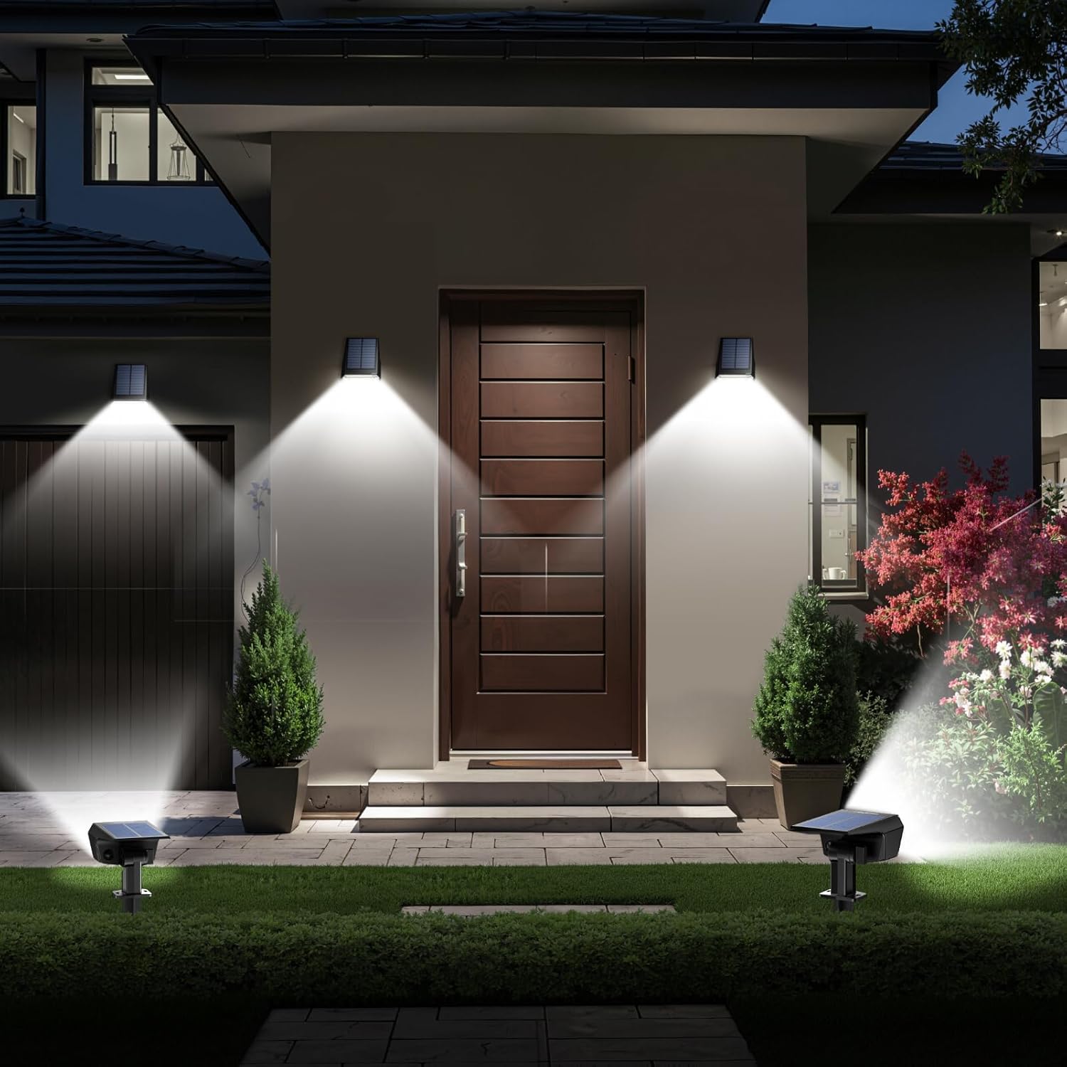 TECKNET Solar Spot Lights Outdoor 59 LEDs