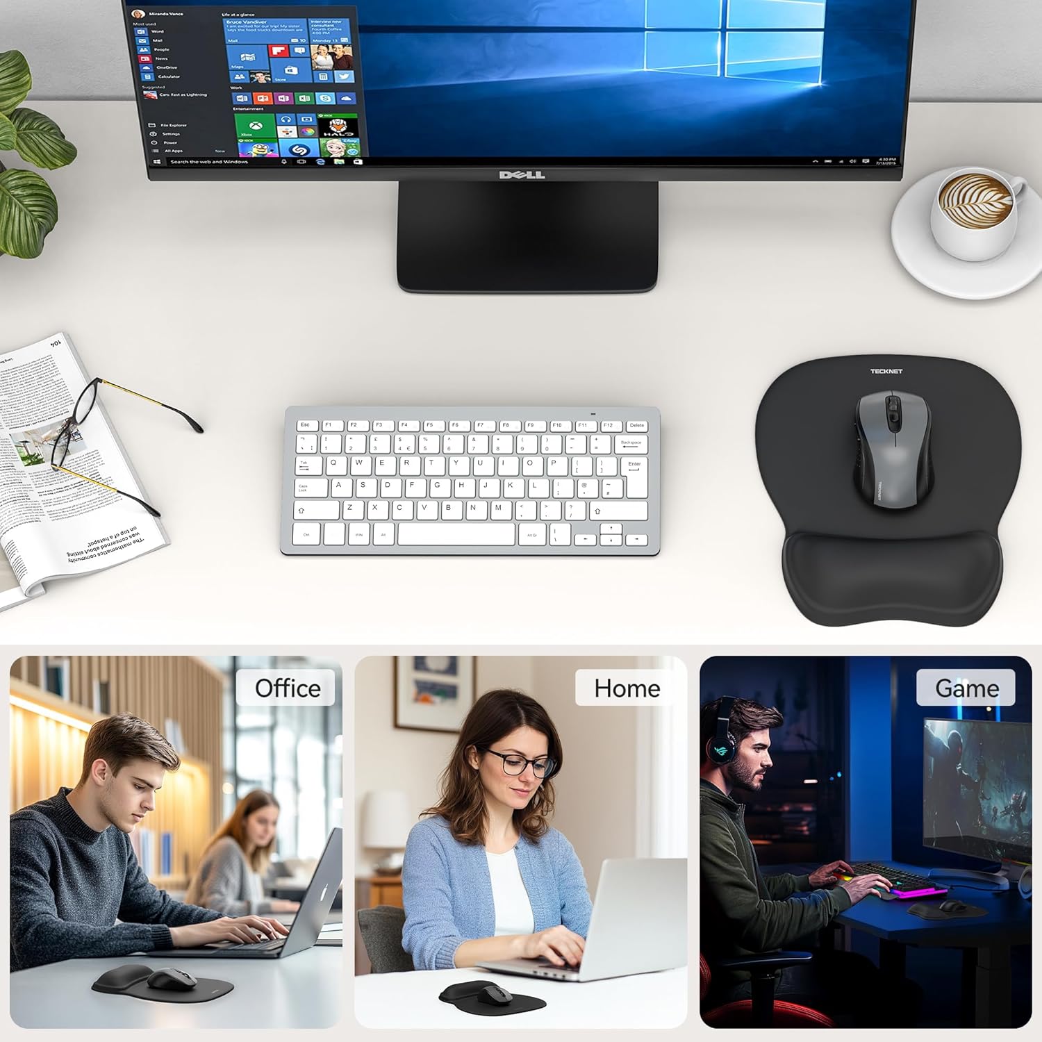 TECKNET Gel Mouse Pad with Wrist Rest