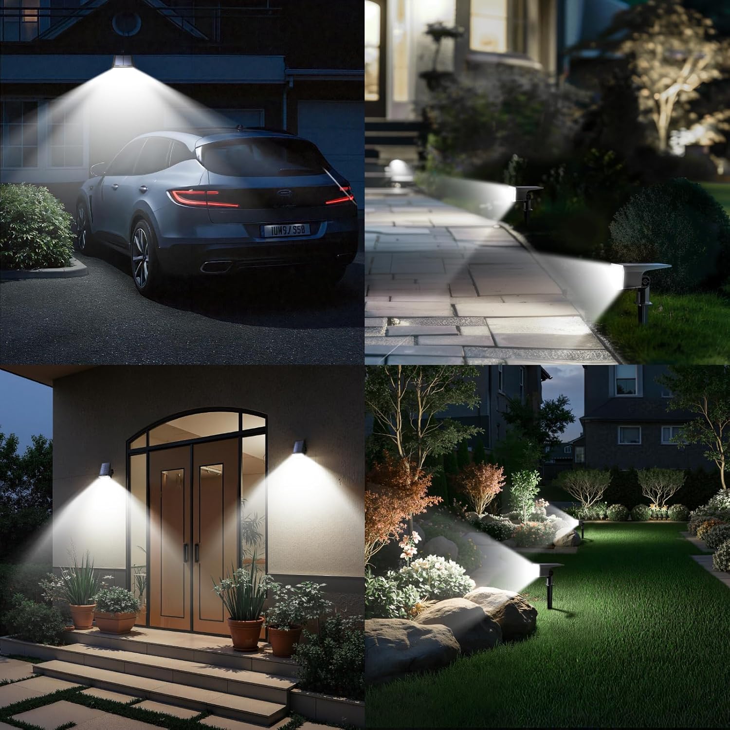 TECKNET Solar Spot Lights Outdoor 59 LEDs