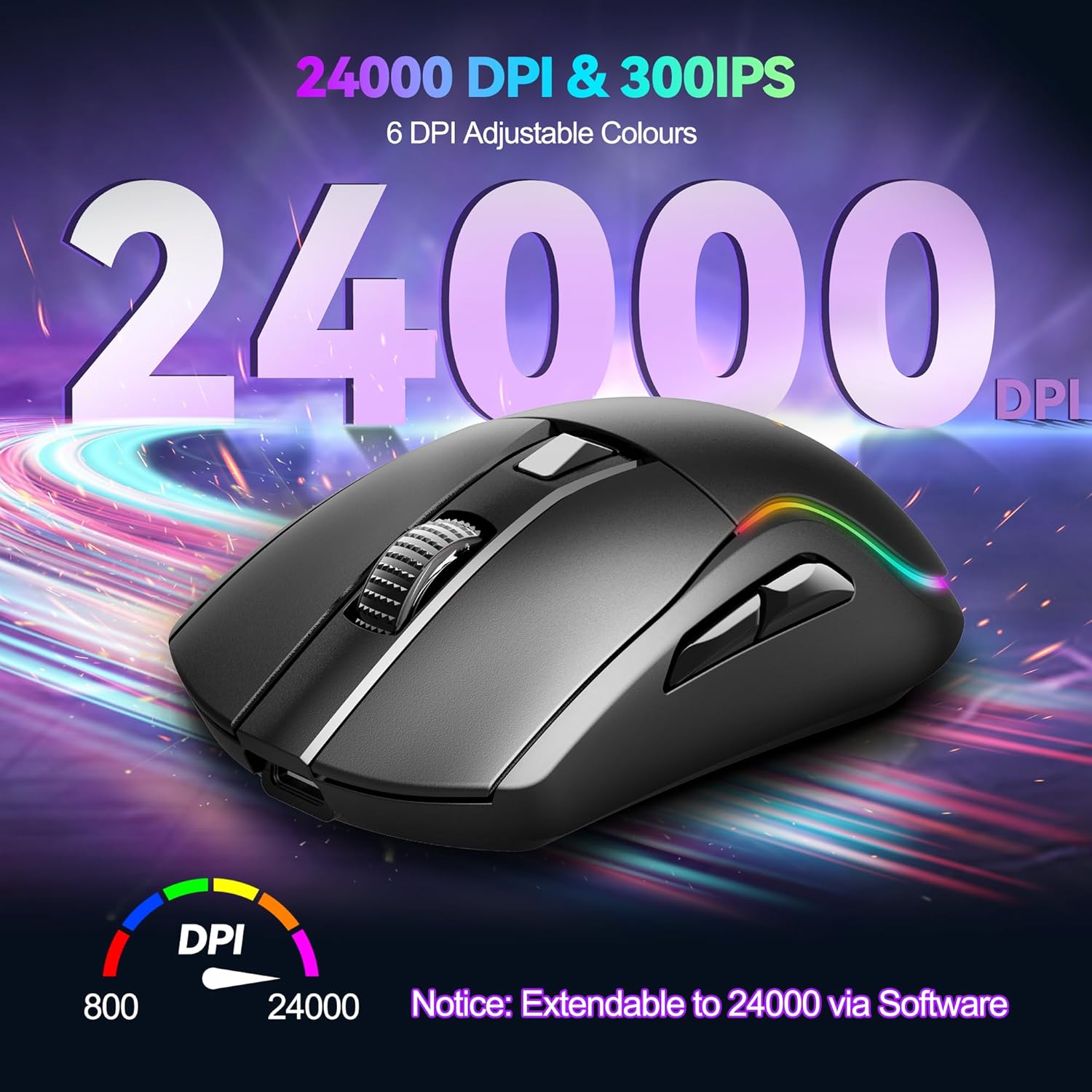 TECKNET Tri-Mode Wireless Gaming Mouse