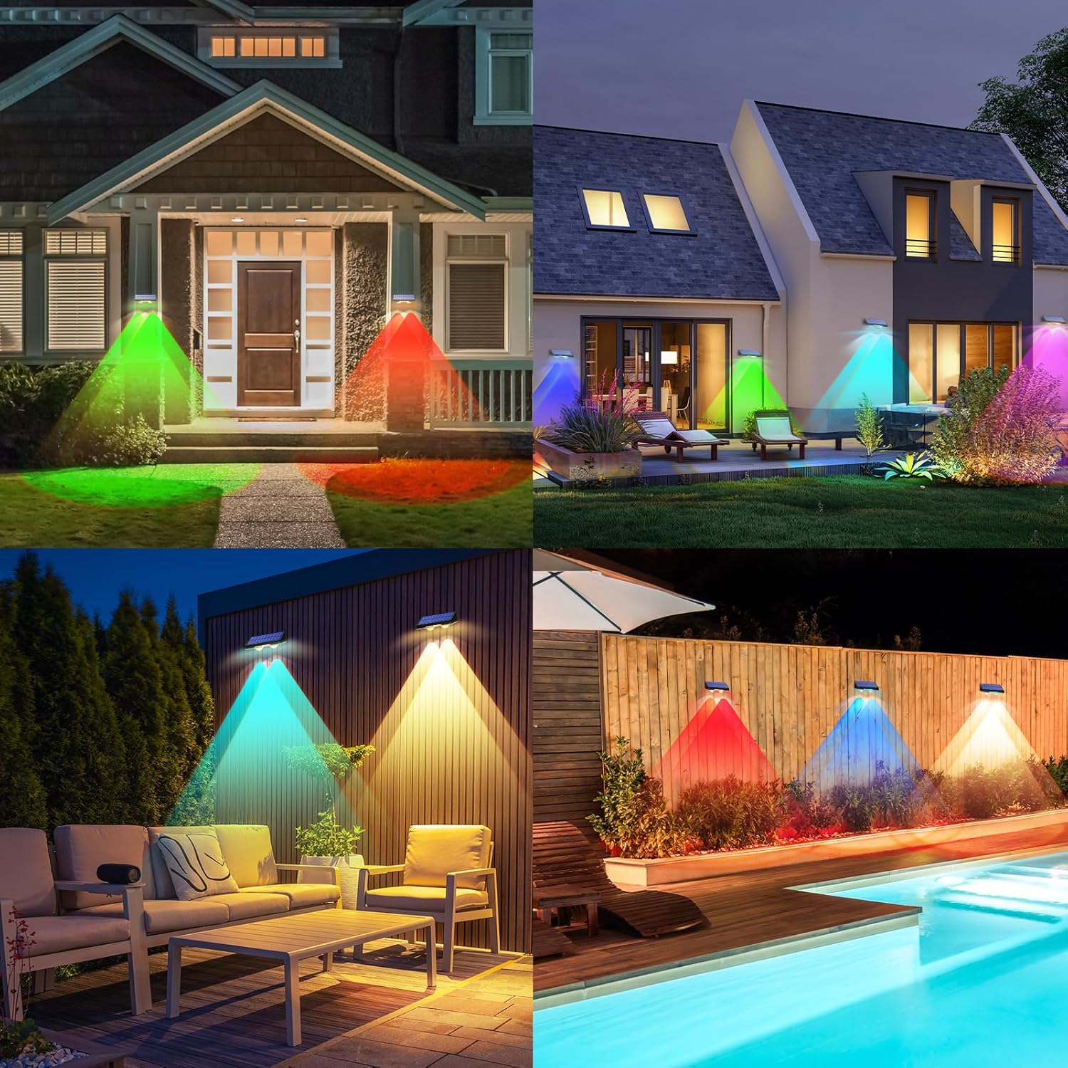 TECKNET Solar Fence Lights Outdoor