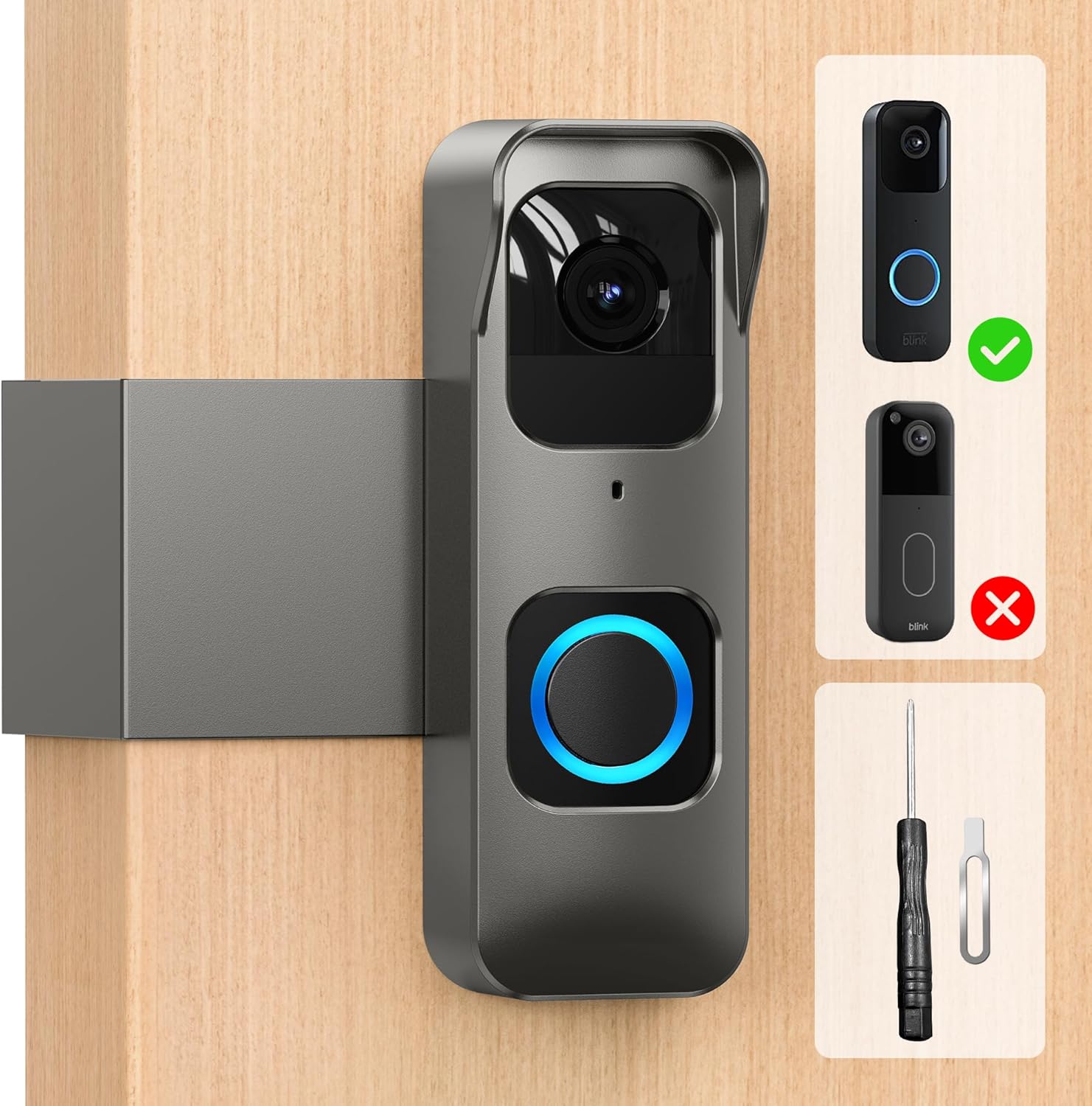 Anti-Theft Blink 1st Gen Doorbell Mount Bracket Wide-Angle(Only for 1st Gen Video Doorbell)