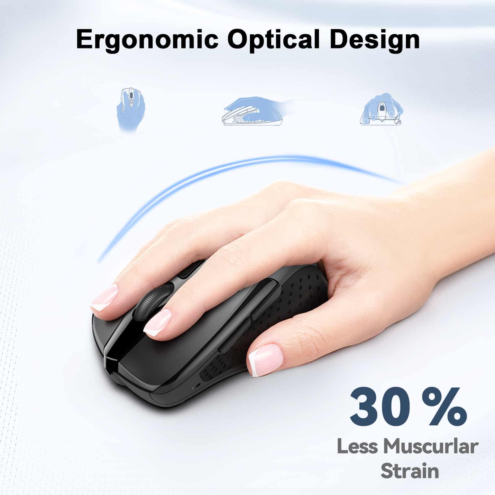 TECKNET 2.4G Wireless Silent Mouse 4000 DPI