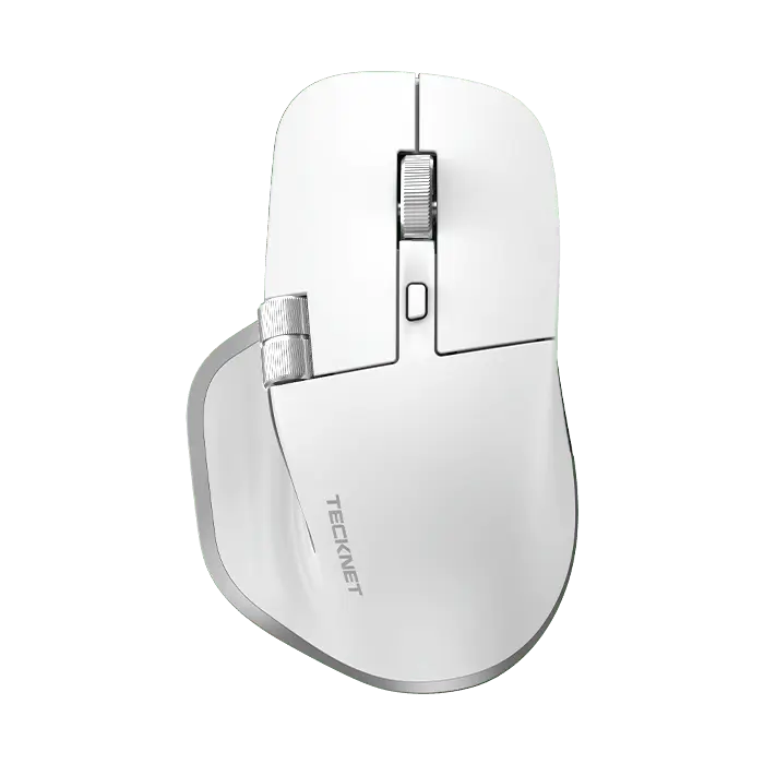 TECKNET Wireless Mouse, Bluetooth Mouse (BT5.0/5.0 & 2.4G) Rechargeable 4800 DPI Ergonomic Optical Mouse with 6 Adjustable