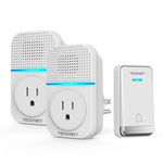 TECKNET Wireless Self-Powered Doorbell with Extra Socket