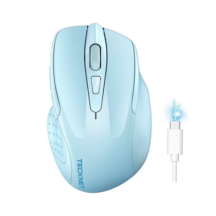 TECKNET Wireless Mouse Rechargeable 4800 DPI Silent Mouse 8 Buttons Bluetooth Mouse