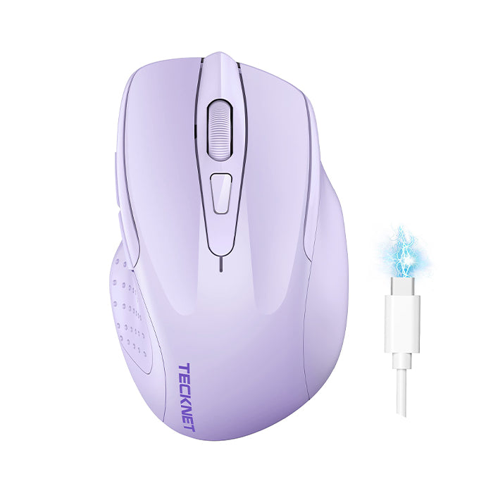TECKNET Wireless Mouse Rechargeable 4800 DPI Silent Mouse 8 Buttons Bluetooth Mouse