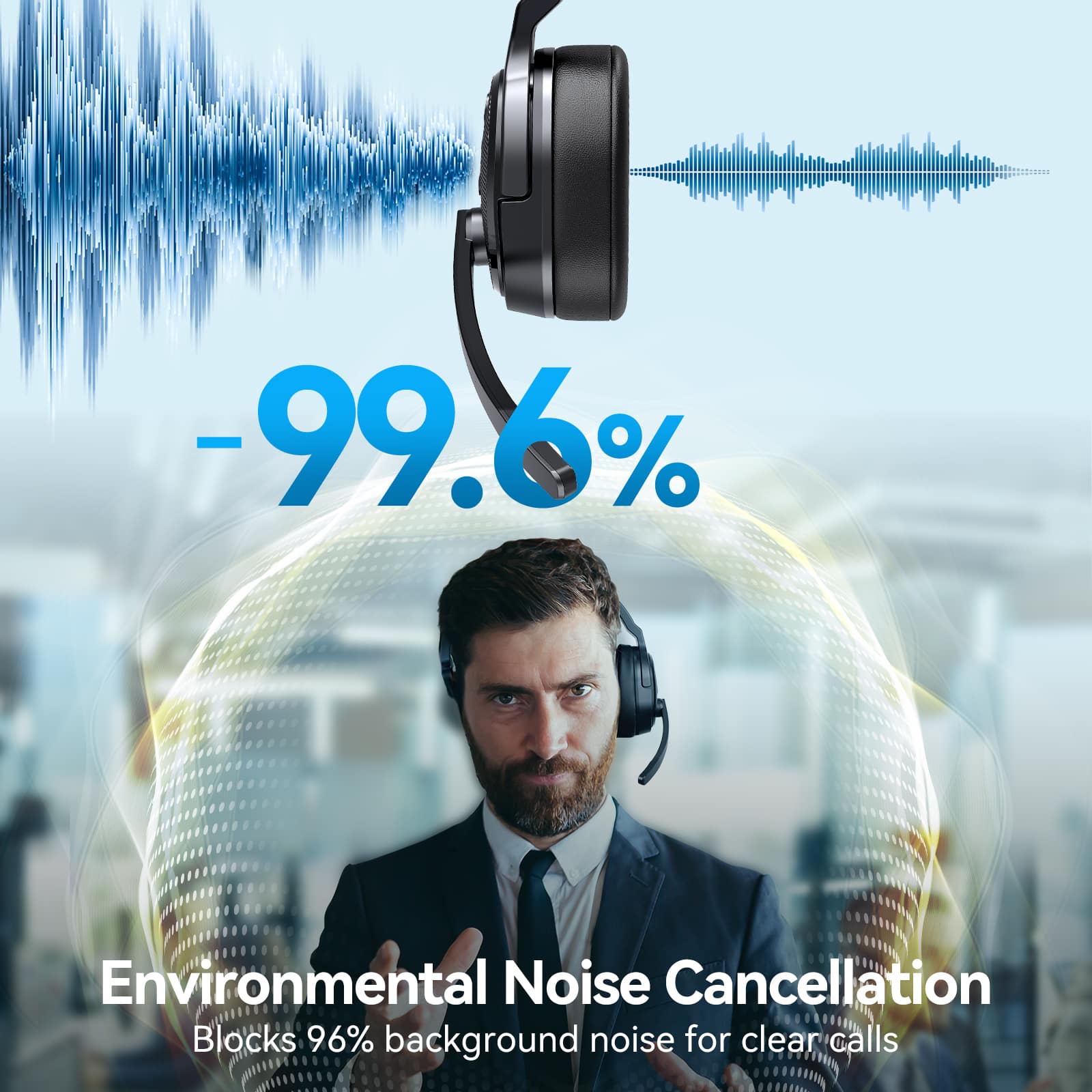 TECKNET Wireless Bluetooth Headset 3 EQ USB Dongle