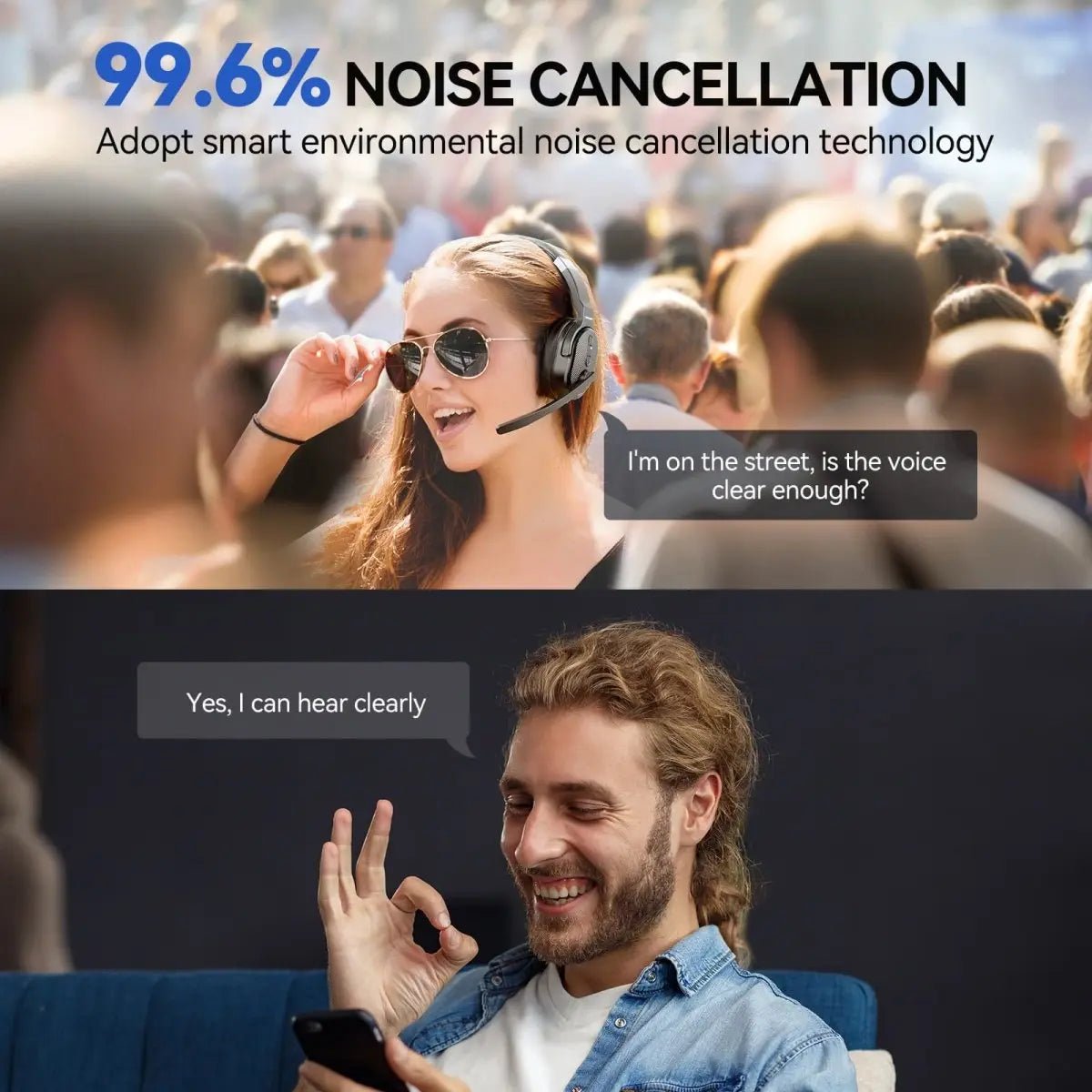 TECKNETTECKNET Bluetooth Headset With ENC Dongle