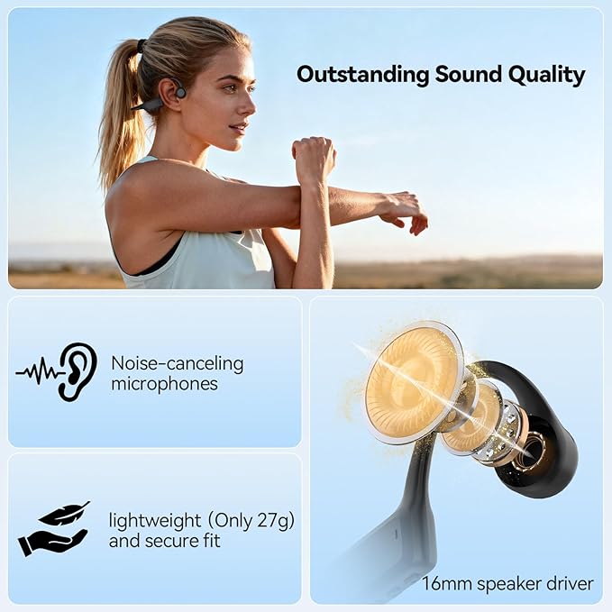 TECKNETTECKNET Bone Conduction Bluetooth 6.0 Open Ear Wireless Headphones