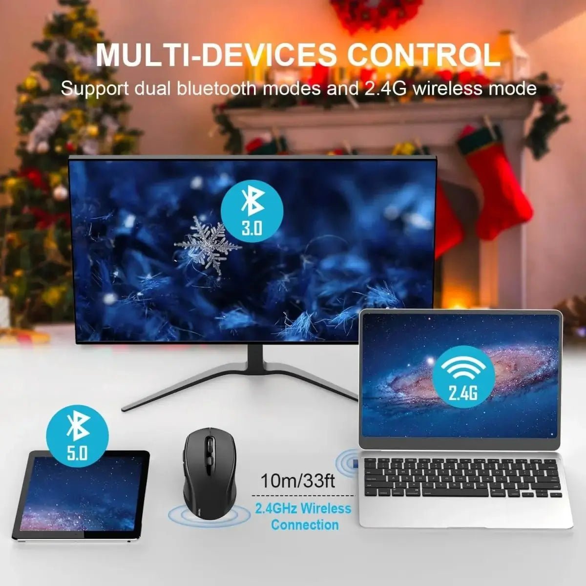 TECKNETTECKNET BT 5.0 2.4G 4000DPI Wireless Optical Mouse