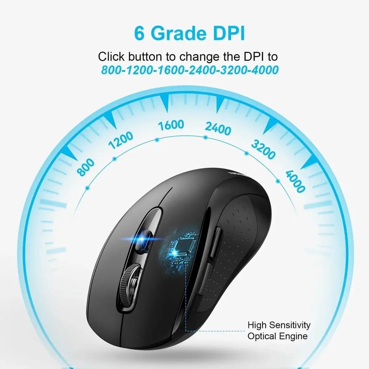 TECKNETTECKNET BT 5.0 2.4G 4000DPI Wireless Optical Mouse