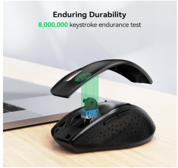 TECKNETTECKNET Classic Wireless Mouse 2.4G Optical USB Mouse for PC Laptop, 3200 DPI, 6 Adjustable DPI Levels, Battery Life 30 Months, Nano - Receiver