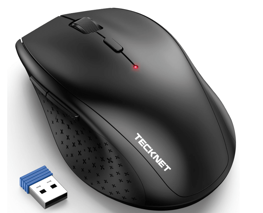 TECKNETTECKNET Classic Wireless Mouse 2.4G Optical USB Mouse for PC Laptop, 3200 DPI, 6 Adjustable DPI Levels, Battery Life 30 Months, Nano - Receiver