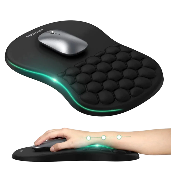 TECKNET Ergonomic Mouse Pad with Wrist Rest, Soft Mousepad with Massage Design