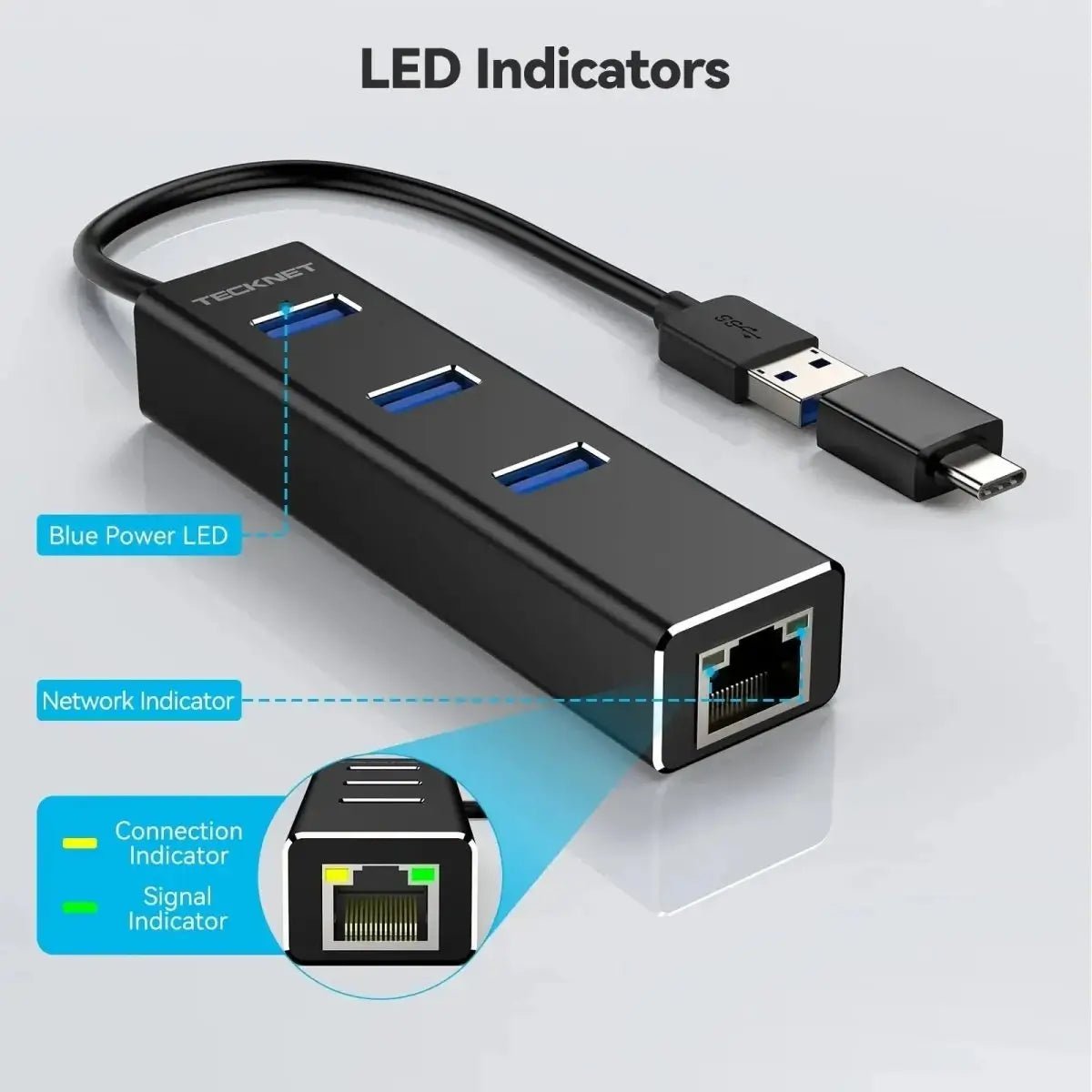 TECKNETTECKNET USB To RJ45 Gigabit Ethernet Adapter