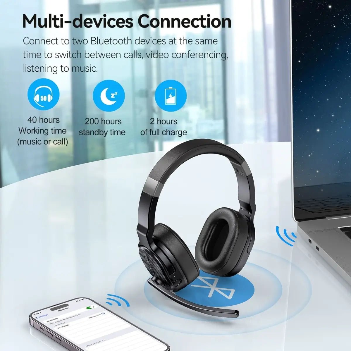 TECKNETTECKNET Wireless Bluetooth Headset 3 EQ USB Dongle