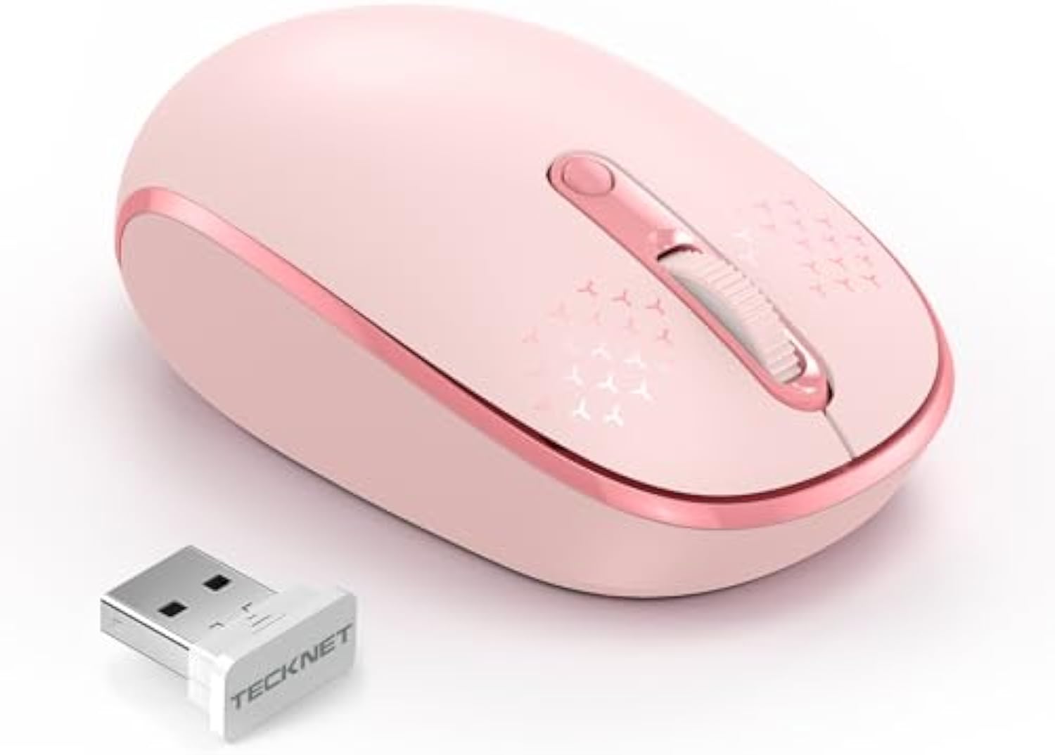 TECKNET Wireless Mouse, 2.4G Quiet Computer Mouse with USB Receiver, 4 Buttons Portable Cordless Mice for Chromebook, Laptop, PC, Mac, 800/1200/1600 DPI