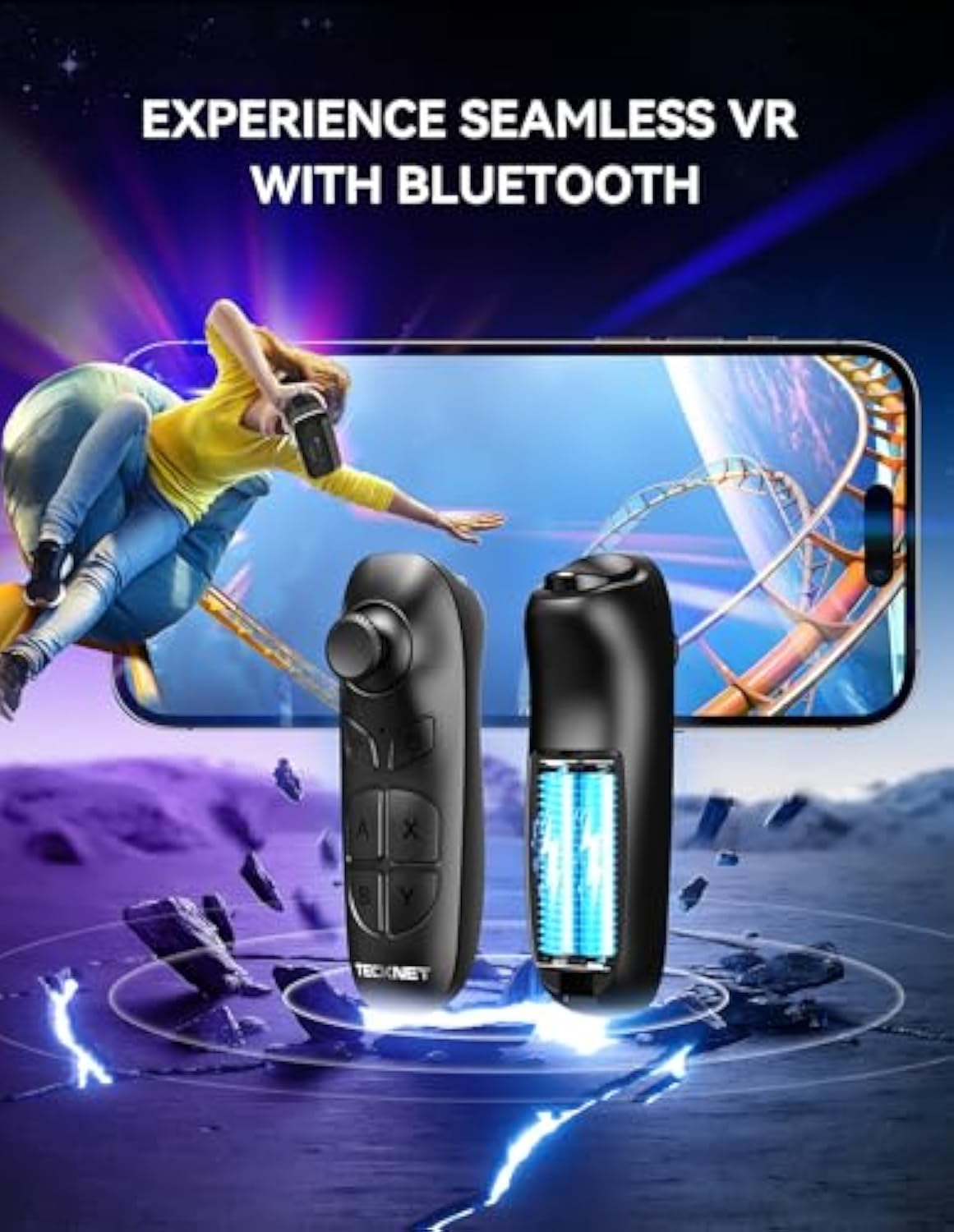 TECKNET VR Headset for Phone, Virtual Reality Headsets