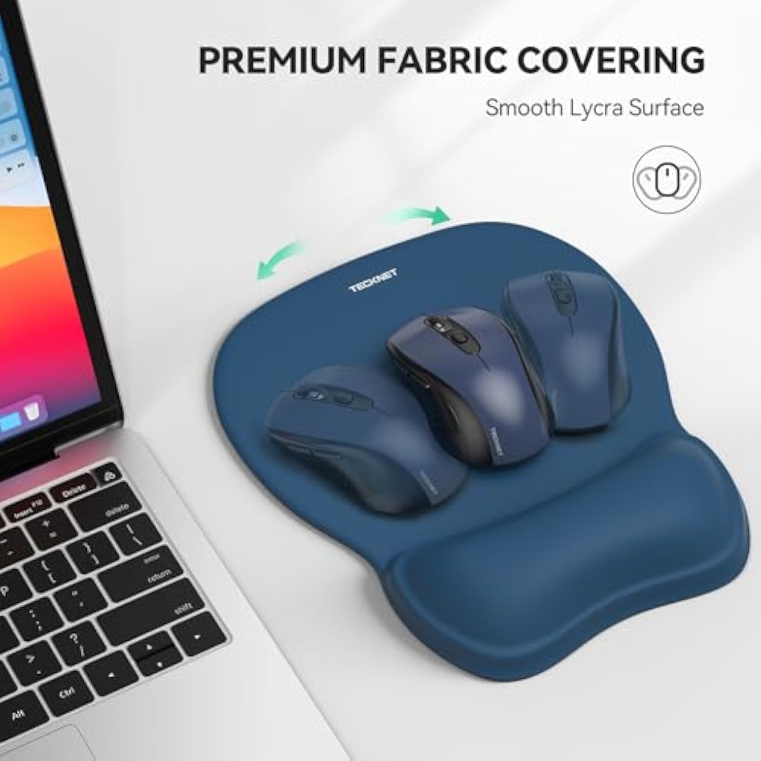 TECKNET Gel Mouse Pad with Wrist Rest, Ergonomic Office Mousepad with Wrist Support - Non-Slip & Smooth Surface Comfortable Desk Accessories Mat for Office, Gaming and Study