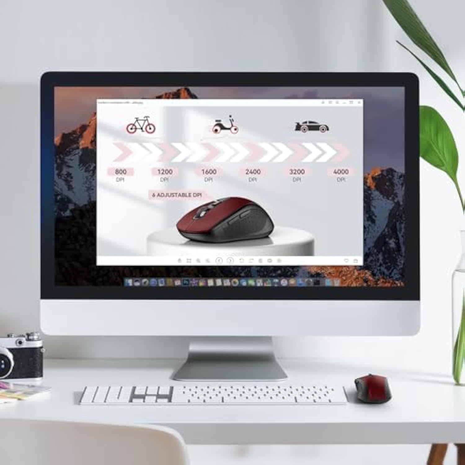 TECKNET Bluetooth Mouse, 4000DPI Wireless Mice for Laptop 2-in-1(BT 5.0/3.0+2.4Ghz) Computer Portable PC Mouse Wireless with USB Receiver for Mac