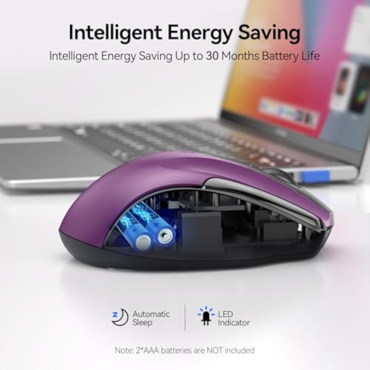 TECKNET Wireless Mouse (2.4G & BT5.0/3.0) Silent 4800 DPI Computer USB A & Bluetooth Mouse 6 Buttons, Wide Compatibility