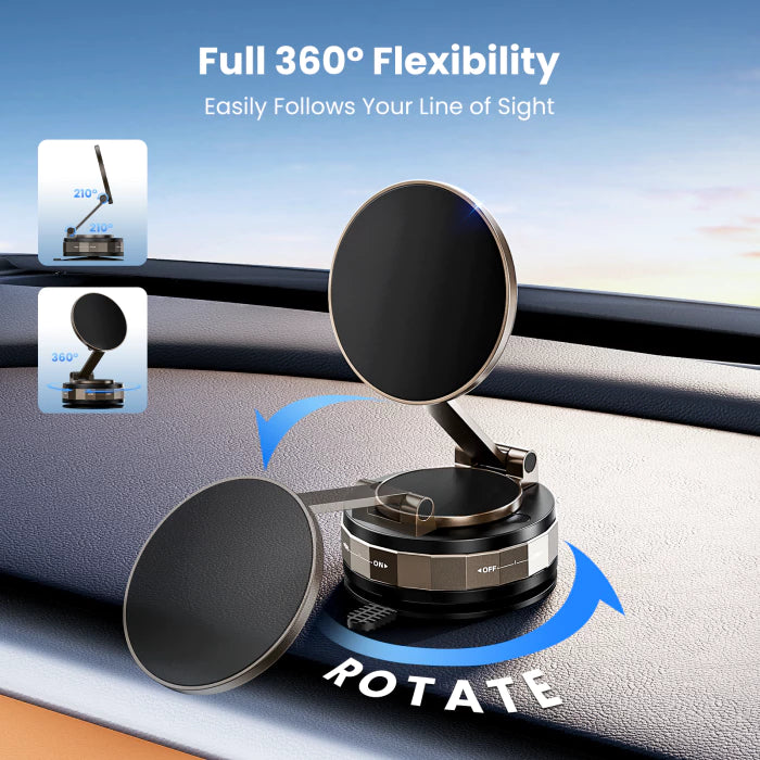 TECKNET Car Phone Holder, Vacuum Magnetic Phone Holder with Upgraded 360° Adjustable Nano Gel Suction Cup, MagSafe Car Mount, Cell Phone Car Mount for Car, Gym & Kitchen, for iPhone/Android