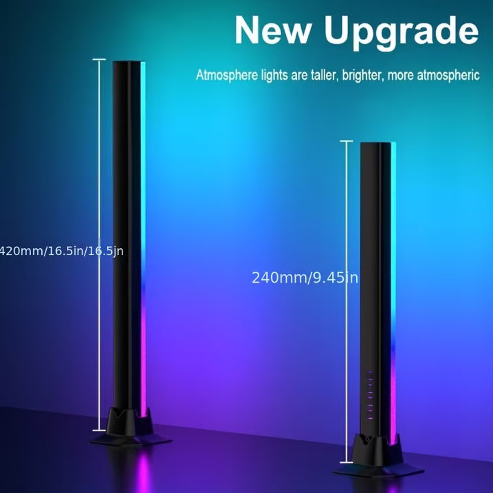 RGB Light Bar, 17" LED Light Bar 360 Degree Emitting, 16 Million colors, APP Control USB Powered, Color Changing TV Backlight, Ambient Lighting for Desk, PC, Gaming, Party, 2 Pack