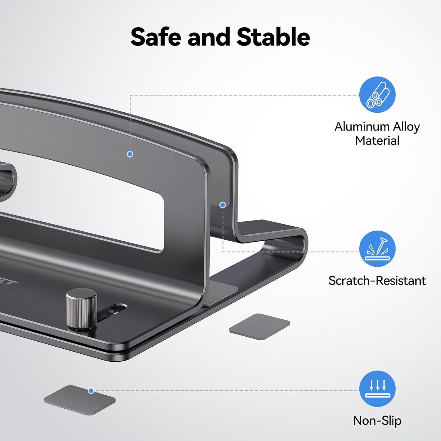 TECKNET Vertical Laptop Stand, Adjustable Aluminum Laptop Stand (Fits Up to 17.3")