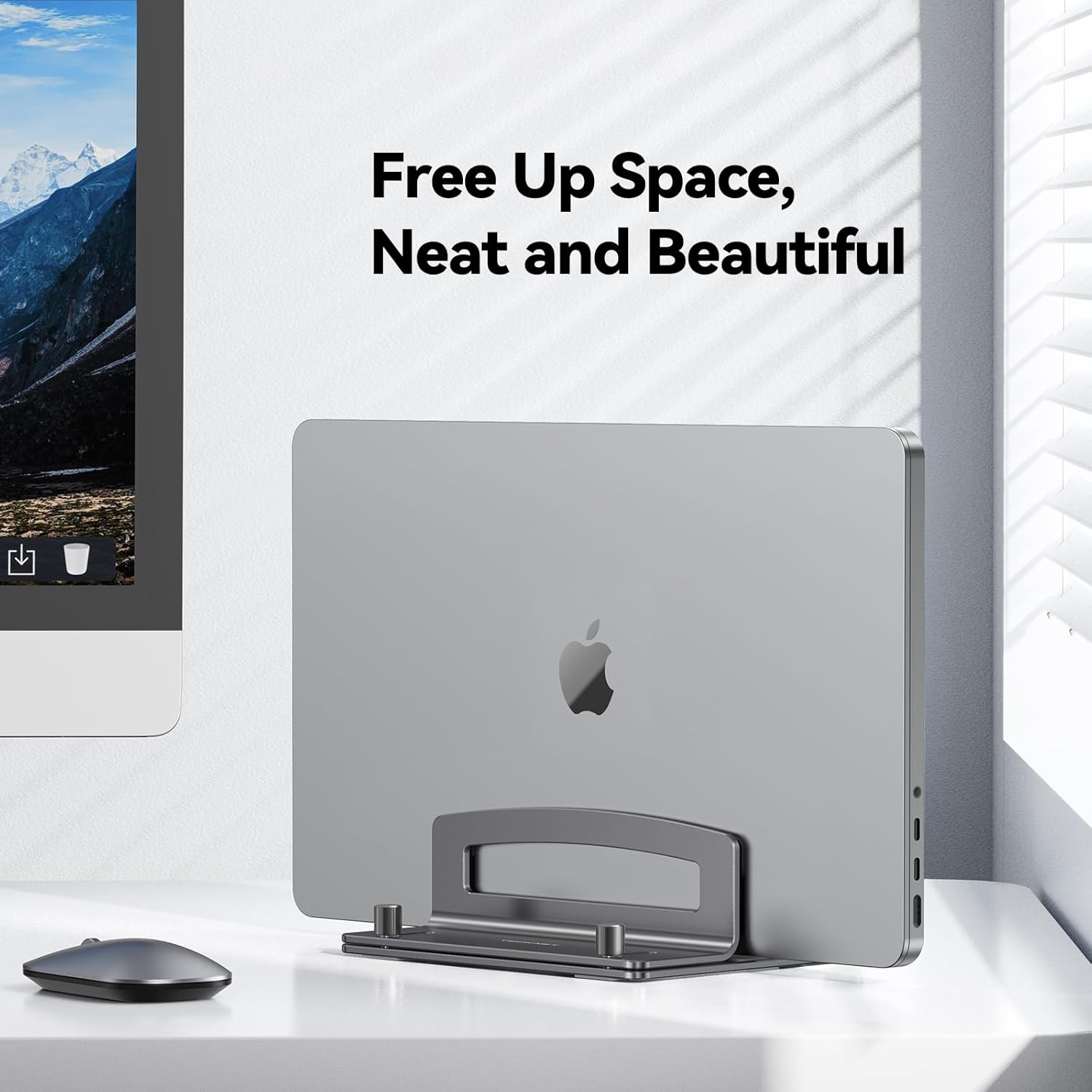 TECKNET Vertical Laptop Stand, Adjustable Aluminum Laptop Stand (Fits Up to 17.3")