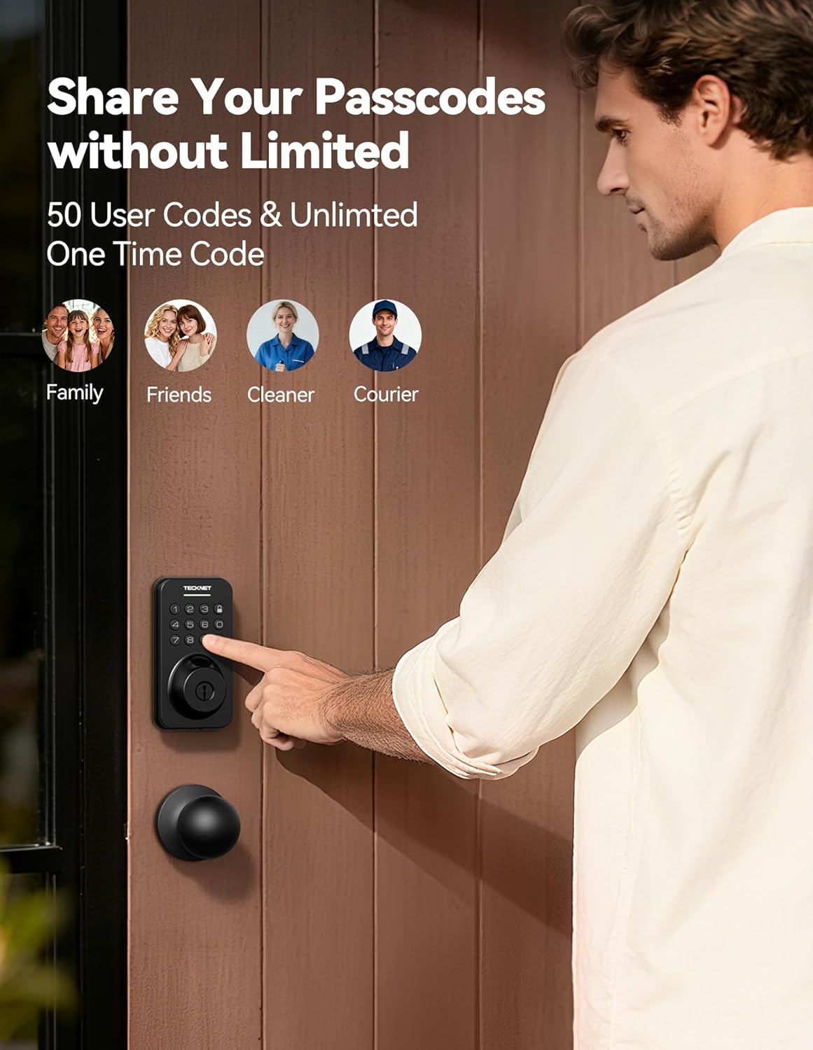 Fingerprint Keypad Door Lock with Handle