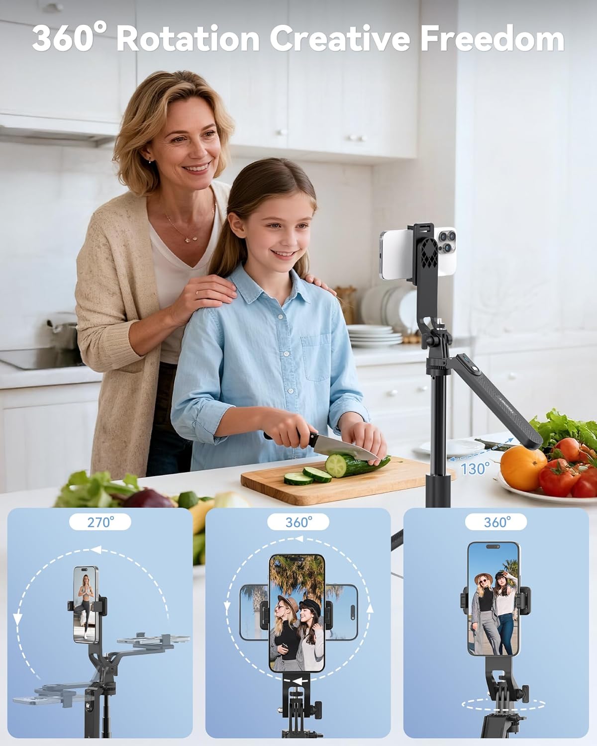 TECKNET 71" Phone Tripod & Selfie Stick