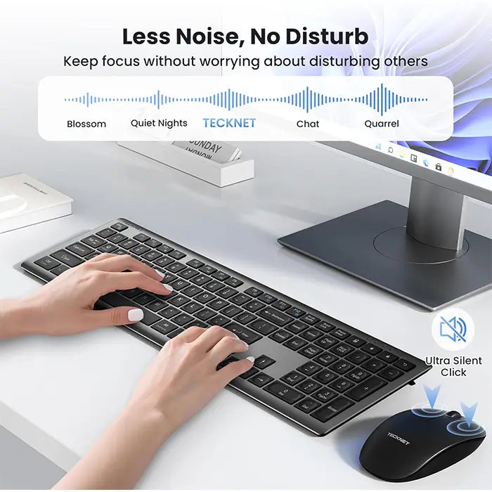TECKNET Wireless Keyboard and Mouse Combo