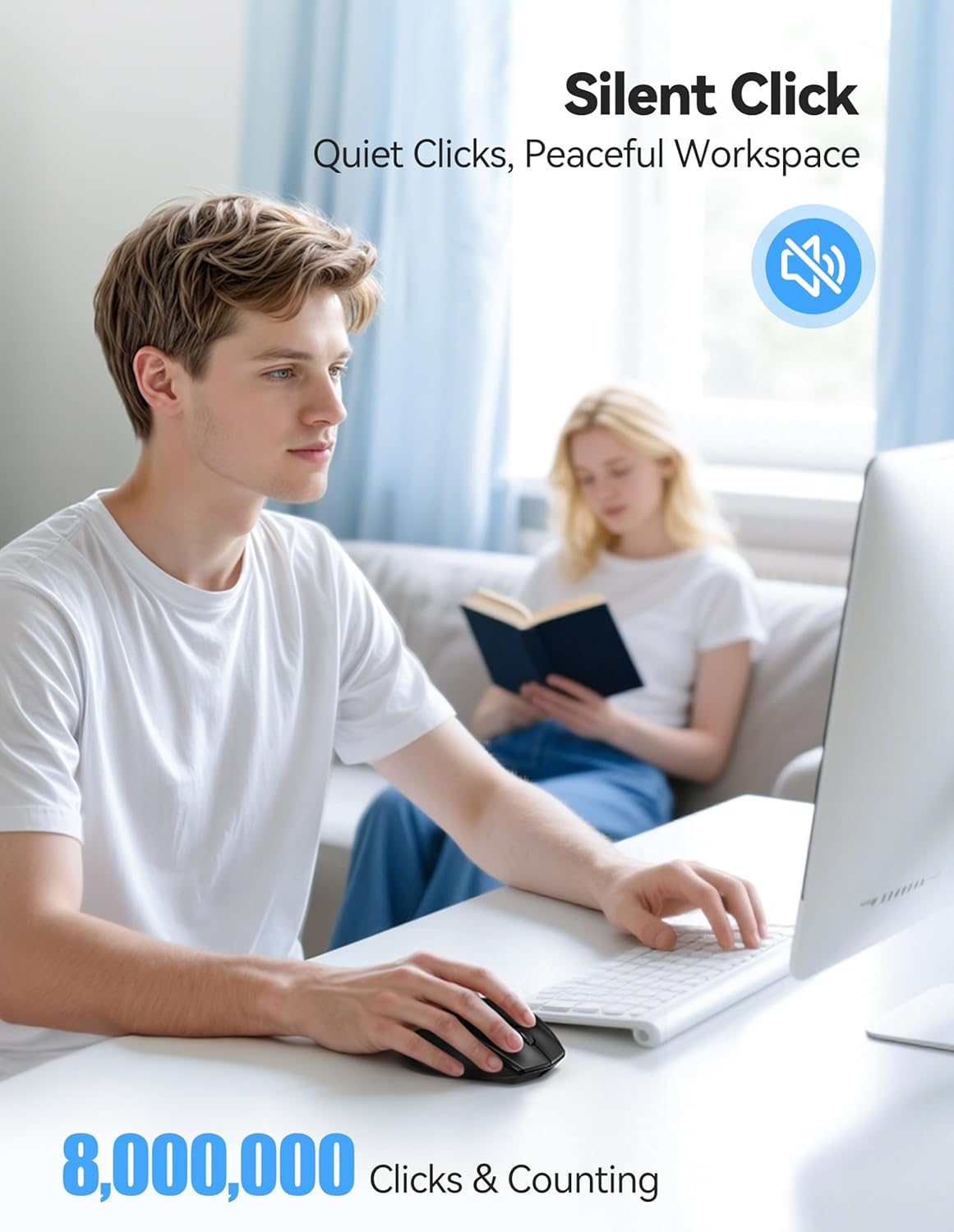 TECKNET Wireless Mouse Rechargeable, 6 Button 6400 DPI