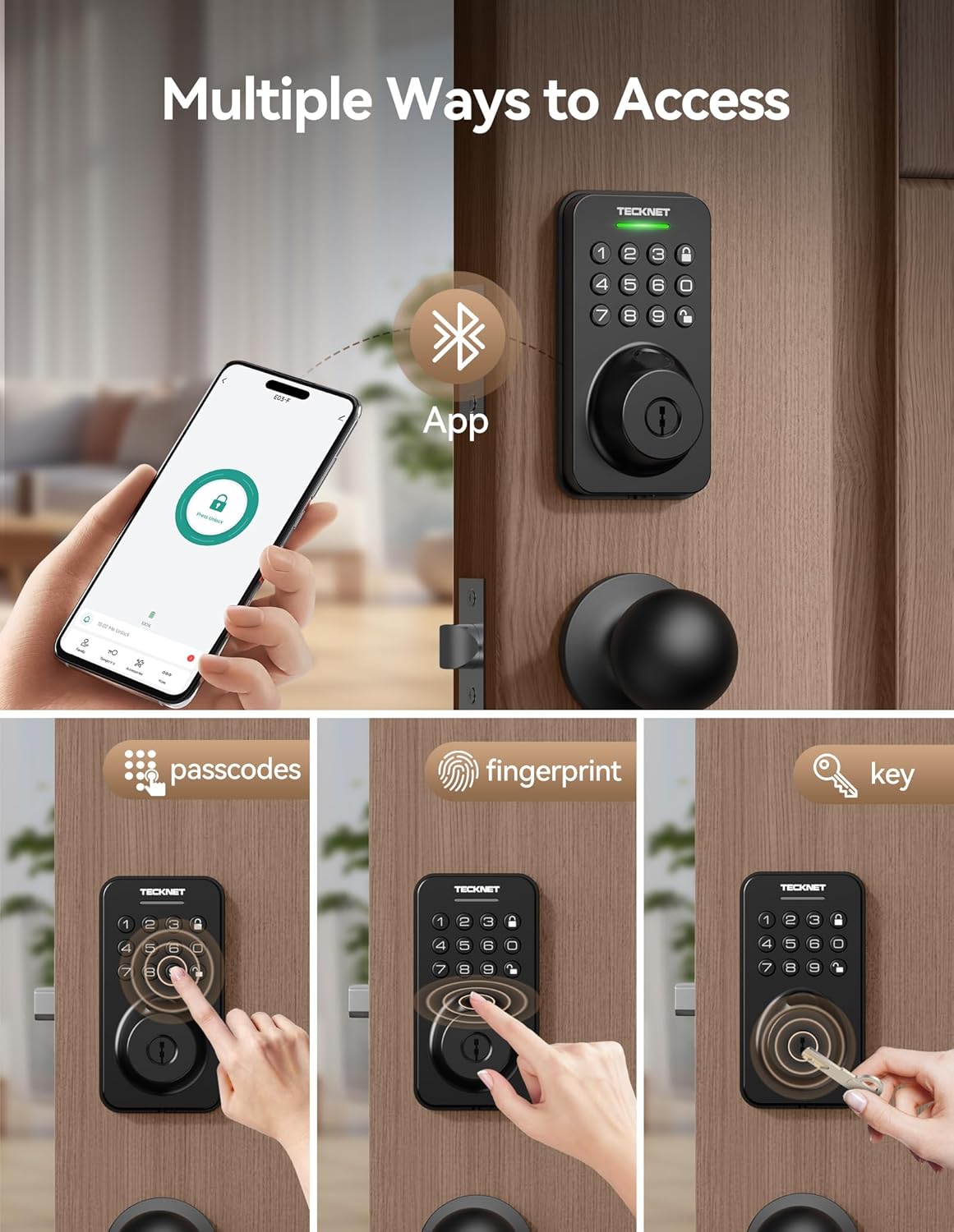 Fingerprint Keypad Door Lock with Handle