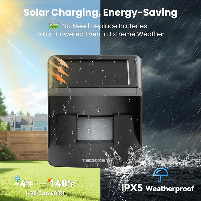 TECKNET Wireless Solar Driveway Alarm