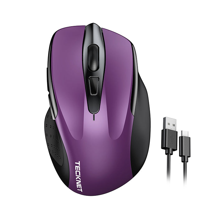 TECKNET Rechargeable Wireless Mouse, 2.4G Silent Mouse, 6 Adjustable 4800 DPI