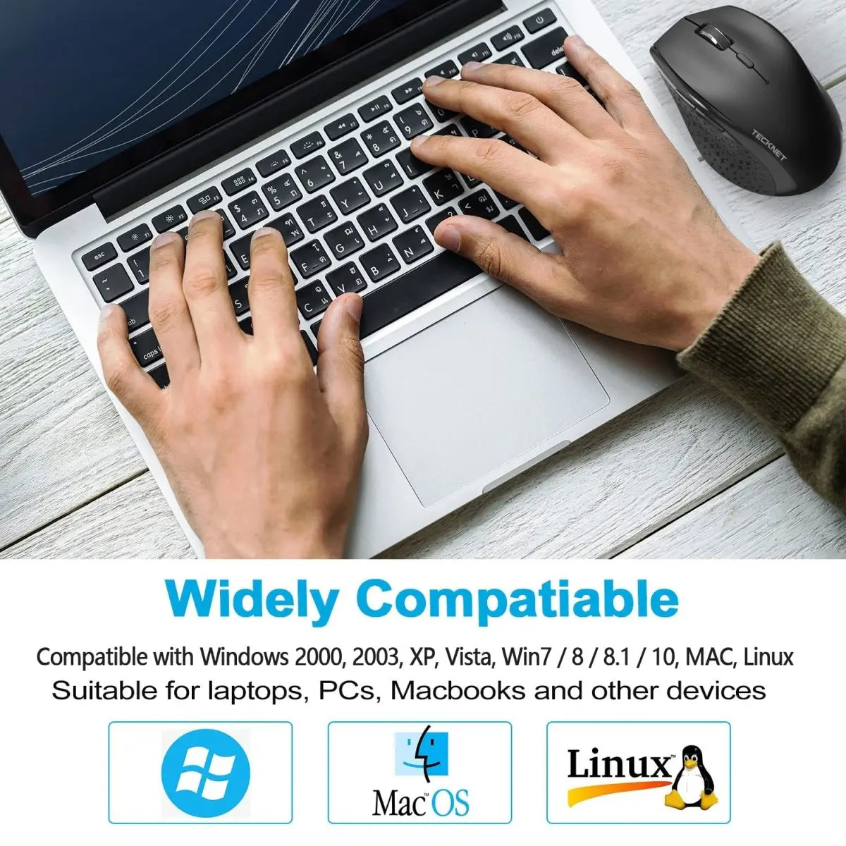 TECKNET 2.4G Wireless Mouse 6-Level 4800 DPI