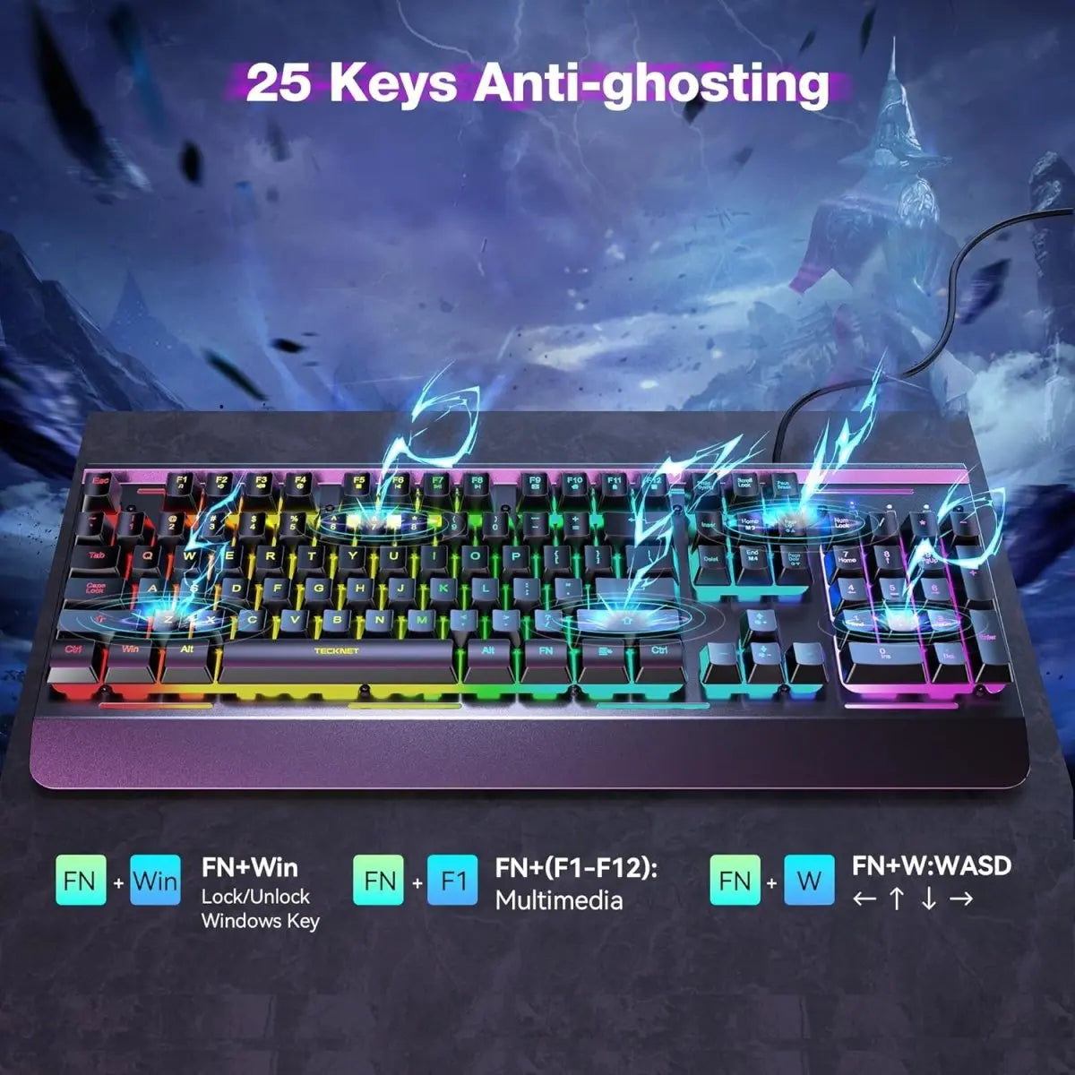 TECKNET RGB Gaming Keyboard