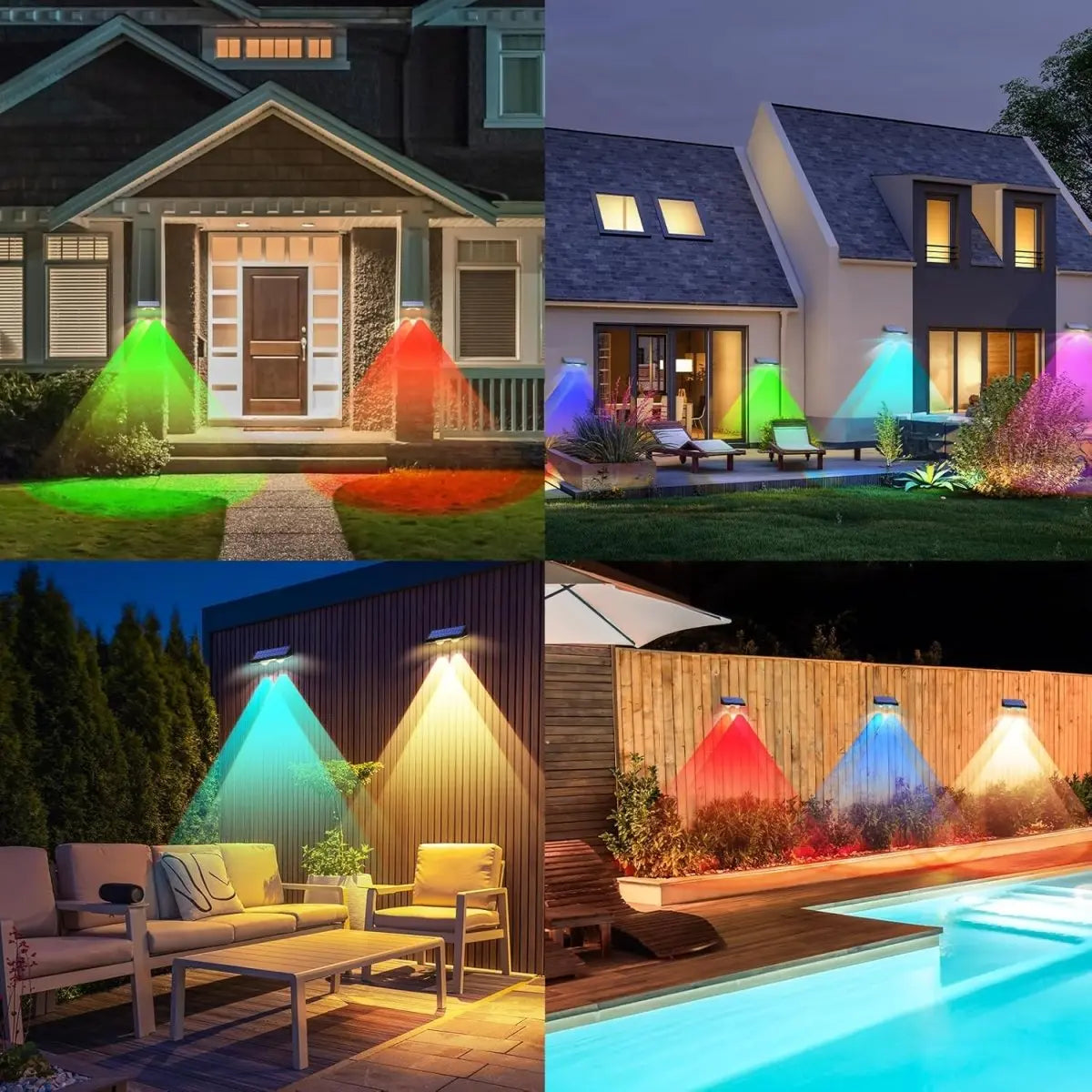 TECKNET Solar Fence Lights Outdoor