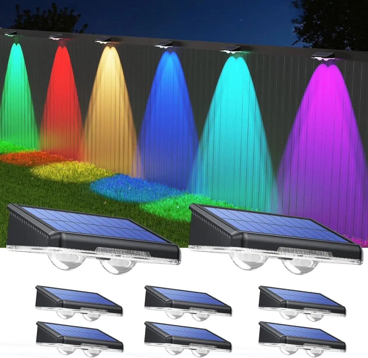 TECKNET Solar Fence Lights Outdoor