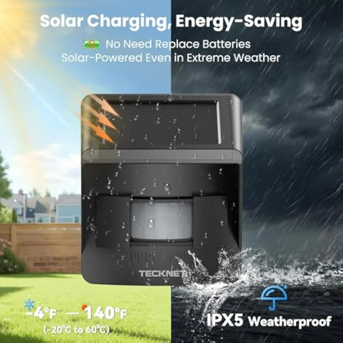 TECKNET Solar Wireless Driveway Alarm Smart Home 
