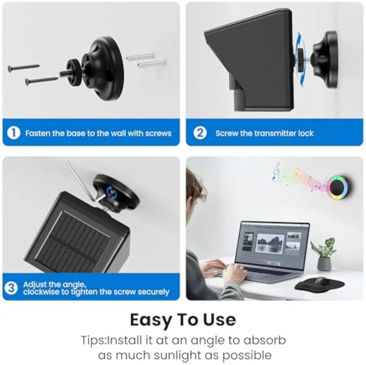 TECKNET Solar Wireless Driveway Alarm Smart Home 