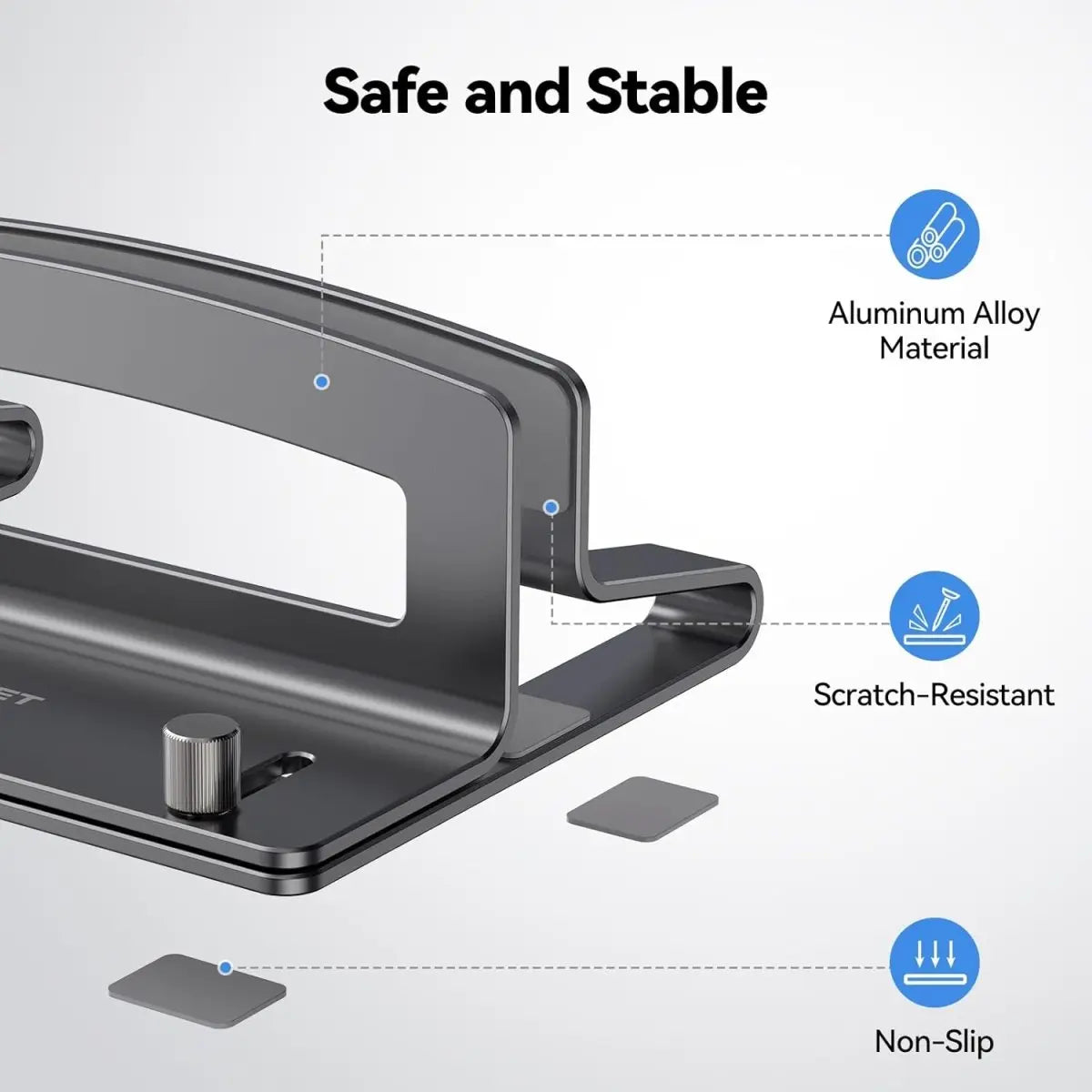 TECKNET Vertical Laptop Stand, Adjustable Aluminum Laptop Stand (Fits Up to 17.3")